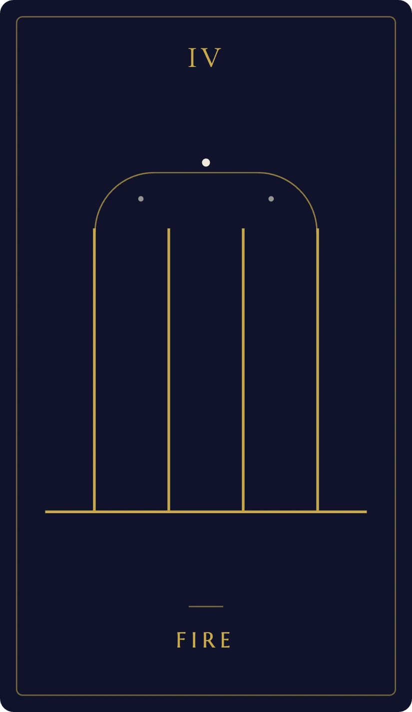 The Midnight Line Deck card 'Four of Fire'.